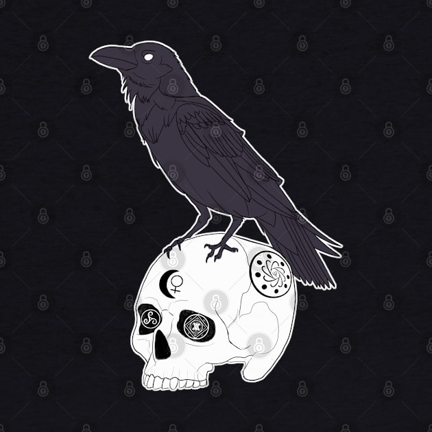 Crow and Skull by claudiecb